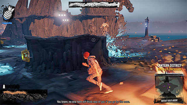 Try to avoid contact with auto-targeting missiles - D.U.P. Agent - Boss fights - inFamous: Second Son - Game Guide and Walkthrough