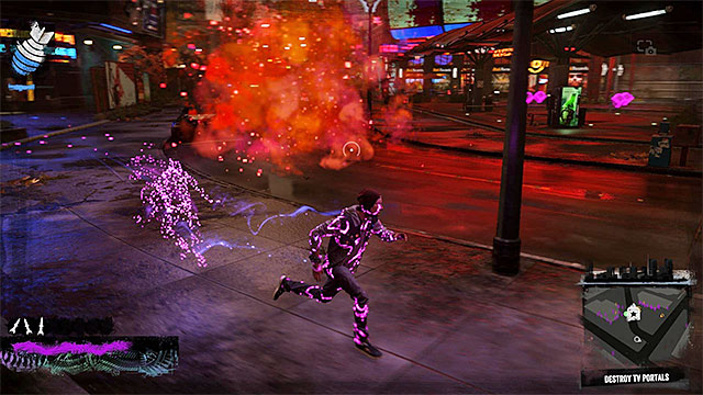 Get away from the red marks on the ground which symbolize the places of upcoming demons attacks. - 10: Reggie takes Flight - Walkthrough - inFamous: Second Son - Game Guide and Walkthrough