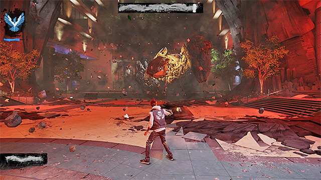 The Concrete Shrapnel allows you to launch simple ranged attack - 17a: Expose Augustine - defeating Augustine - Walkthrough - inFamous: Second Son - Game Guide and Walkthrough