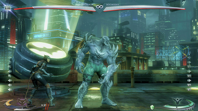 At the left edge of the arena theres the Batman signal light - Injustice Gods Among Us: Gotham, arena guide - Arenas - Injustice: Gods Among Us Game Guide