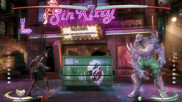 On the left side of the arena theres a metal dumpster - Injustice Gods Among Us: Gotham, arena guide - Arenas - Injustice: Gods Among Us Game Guide