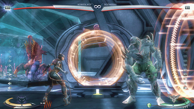 At the right edge of the arena there are two portals - Injustice Gods Among Us: Fortress of Solitude, arena guide - Arenas - Injustice: Gods Among Us Game Guide