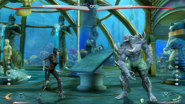 On the right side of the arena theres a pedestal with a stone board - Injustice Gods Among Us: Atlantis, arena guide - Arenas - Injustice: Gods Among Us Game Guide
