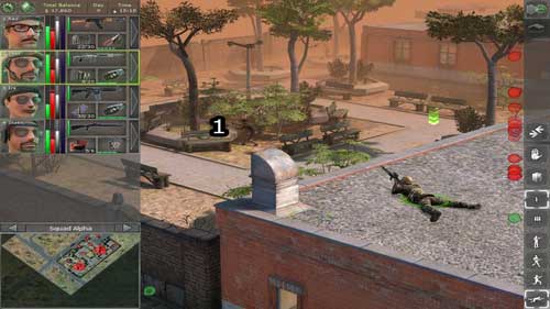 After killing all enemies on the roof, start eliminate those in the vicinity of the University (1) - University - For the good beginning - Jagged Alliance: Back in Action - Game Guide and Walkthrough