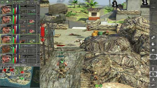 Simultaneously we can move squad on the footbridge from which we eliminate nearby enemies (1) and those running from the palace - Deidrannas Palace - Final locations - Jagged Alliance: Back in Action - Game Guide and Walkthrough