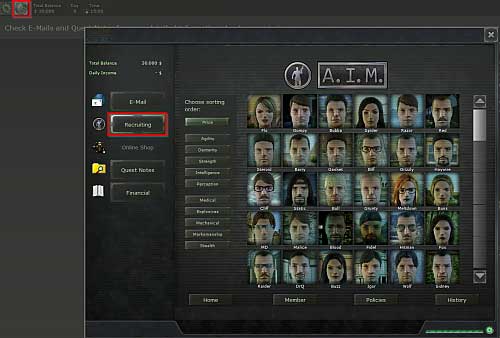 Before starting the mission, you have to recruit at least one mercenary - Command Center - Campaign - introduction & Command Center - Jagged Alliance: Crossfire - Game Guide and Walkthrough
