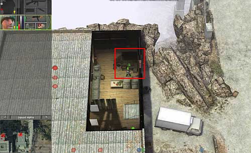 When you eliminate all enemies, go to the warehouse on the west, where in the room (screen) on the cupboard you find the stolen stuff - Bras [2] - Secondary missions - Jagged Alliance: Crossfire - Game Guide and Walkthrough