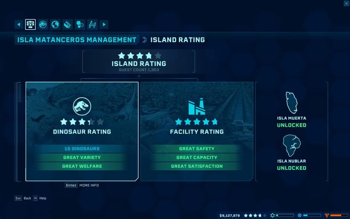 The rating of the park is nothing other than the rating of guests visiting your park - How to get the maximum rating for the park in Jurassic World Evolution? - Park management - Jurassic World Evolution Game Guide