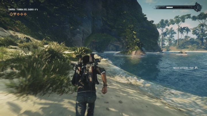 On the beach you will see a recess in a mountain with water flowing into it - Tomb Tumba Del Sabio - Tomb Locations - Just Cause 4 Guide