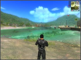 I would recommend that you stay close to the water - [Mission 06] Good Cop, Bad Cop - Walkthrough - Just Cause - Game Guide and Walkthrough