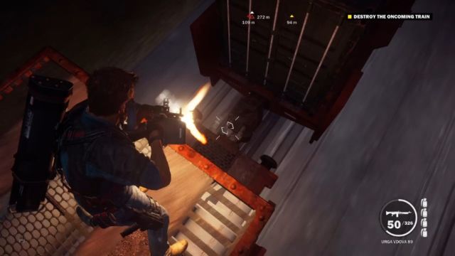You have to shoot the link holding the wagons together to save the train. - Derailed Extraction - Walkthrough - Just Cause 3 - Game Guide and Walkthrough