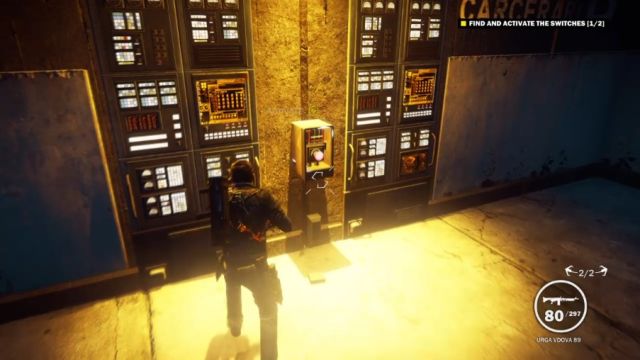 The second button on the second floor, hidden behind the tower-like structure. - The Great Escape - Walkthrough - Just Cause 3 - Game Guide and Walkthrough
