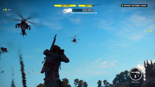The Leech rocket launcher is extremely effective against enemy helicopters. - The Watcher On The Wall - Walkthrough - Just Cause 3 - Game Guide and Walkthrough