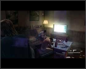 The current position of the target is represented by the grey rectangle with the distance in meters - Chapter 1 - Welcome to Shanghai - Walkthrough - Kane & Lynch 2: Dog Days - Game Guide and Walkthrough