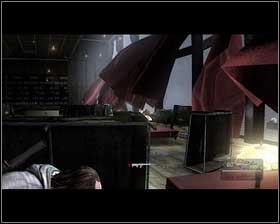 Quickly hide behind the nearest table [1] and slowly kill the incoming enemies - Chapter 10 - Resurrection - p. 2 - Walkthrough - Kane & Lynch 2: Dog Days - Game Guide and Walkthrough