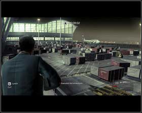 Once everyone's dead, leave the room through the door in the middle [1] and run forward all the time until you reach the airstrip [2] - Chapter 11 - One Way Ticket - p. 2 - Walkthrough - Kane & Lynch 2: Dog Days - Game Guide and Walkthrough