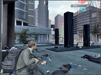 Start off by ordering your colleagues to hide behind some of the nearby cars (screen) - Chapter 10 - part 1 - Walkthrough - Kane & Lynch: Dead Men - Game Guide and Walkthrough