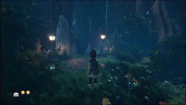 By doing so you'll light up the first crystal, on the upper part of the tree trunk - Kena Bridge of Spirits: Free Taro - walkthrough - Walkthrough - Kena Bridge of Spirits Guide