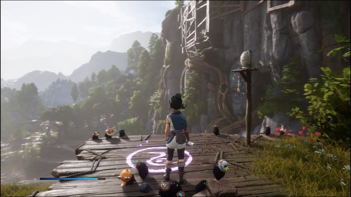 Going up, you can participate in the shooting challenge, which will reward you with Rot if you shoot down all the targets in time - Kena Bridge of Spirits: Adiras Fear - walkthrough - Walkthrough - Kena Bridge of Spirits Guide