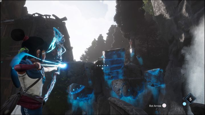 Before you jump on each of the rocks, look at the platform in the middle - Kena Bridge of Spirits: Adiras Fear - walkthrough - Walkthrough - Kena Bridge of Spirits Guide