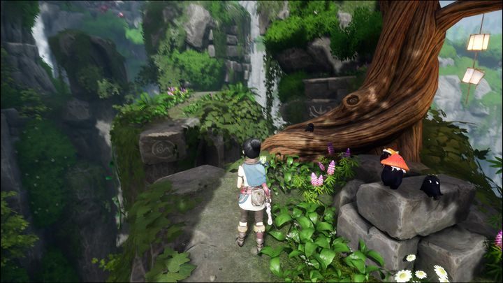 After some climbing, near the precipice, you should notice another rock on your right with a tree on it - Kena Bridge of Spirits: Find Rusu - walkthrough - Walkthrough - Kena Bridge of Spirits Guide