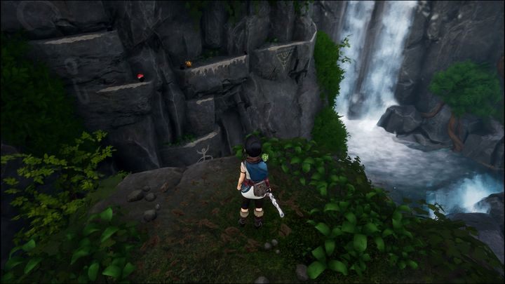 Not far from the waterfall, you will find more rocks to climb - Kena Bridge of Spirits: Find Rusu - walkthrough - Walkthrough - Kena Bridge of Spirits Guide