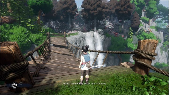 Run as fast as you can across the bridge to the other side - Kena Bridge of Spirits: Find Rusu - walkthrough - Walkthrough - Kena Bridge of Spirits Guide