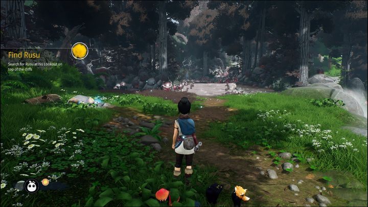 You'll find a backpack to the left - Kena Bridge of Spirits: Find Rusu - walkthrough - Walkthrough - Kena Bridge of Spirits Guide