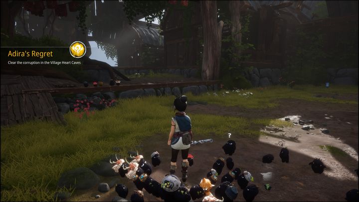 You should visit the nearby houses before heading to the next marker on your map, as you can find some good loot inside - Kena Bridge of Spirits: Adiras Regret - walkthrough - Walkthrough - Kena Bridge of Spirits Guide
