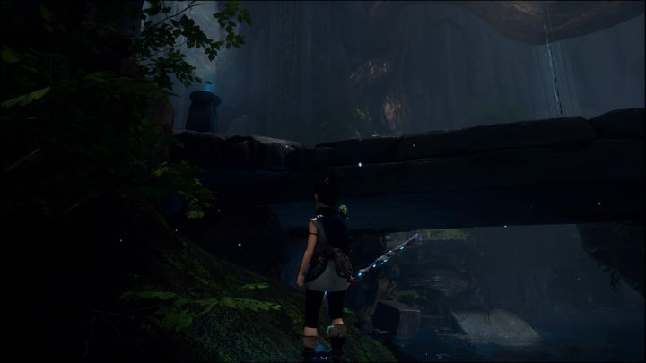 There's a tree trunk on the left of this land - Kena Bridge of Spirits: Adiras Regret - walkthrough - Walkthrough - Kena Bridge of Spirits Guide