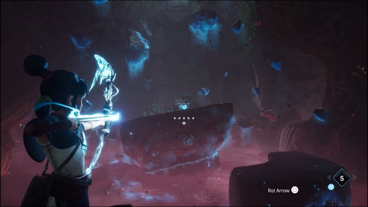 Keep going until you see a corrupted lake with many shining rocks inside - Kena Bridge of Spirits: Adiras Regret - walkthrough - Walkthrough - Kena Bridge of Spirits Guide