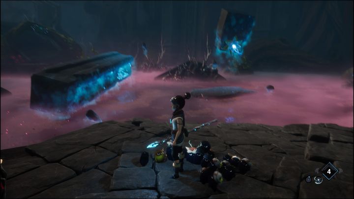 After reaching the left side of the cave, you must throw a bomb at the rocks again - Kena Bridge of Spirits: Adiras Regret - walkthrough - Walkthrough - Kena Bridge of Spirits Guide