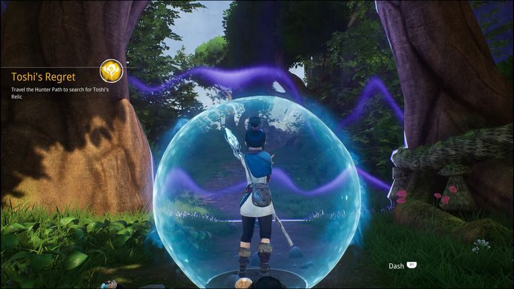 Head left to the first of the Spirit Gates, then dash through the gate - Kena Bridge of Spirits: Mask Maker Path - walkthrough - Walkthrough - Kena Bridge of Spirits Guide