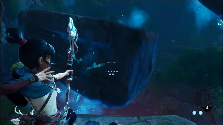 Then shoot the first crystal with your bow, jump to the platform and do the same with the second one - Kena Bridge of Spirits: Mask Maker Path - walkthrough - Walkthrough - Kena Bridge of Spirits Guide