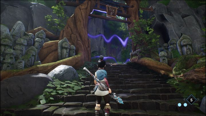 Once you reach the gate, all you have to do is to use a dash to start the Hunter Path mission - Kena Bridge of Spirits: Hunter Path - walkthrough - Walkthrough - Kena Bridge of Spirits Guide