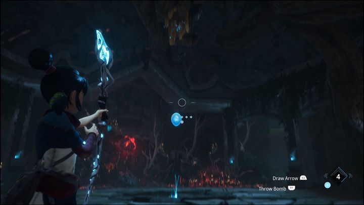 Shoot down Forest Tear so that it land perfectly in the center - Kena Bridge of Spirits: Rot Eater - boss, how to defeat? - Bosses - Kena Bridge of Spirits Guide