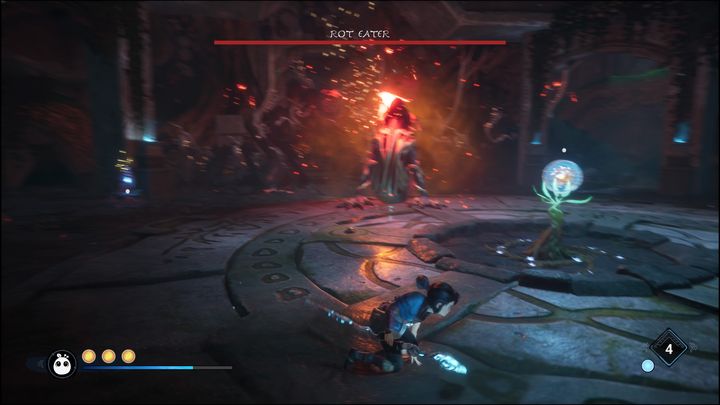 The main boss, Rot Eater, will appear once you clear all three flowers - Kena Bridge of Spirits: Rot Eater - boss, how to defeat? - Bosses - Kena Bridge of Spirits Guide