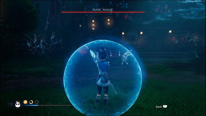 From time to time, the boss also create some smaller enemies to aid him in battle - Kena Bridge of Spirits: Mask Maker - boss, how to beat? - Bosses - Kena Bridge of Spirits Guide