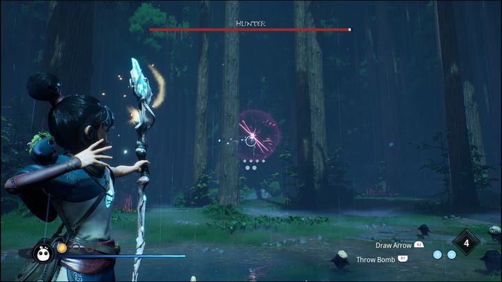 The Hunter has a wide array of ranged attacks - Kena Bridge of Spirits: Hunter - boss, how to beat? - Bosses - Kena Bridge of Spirits Guide