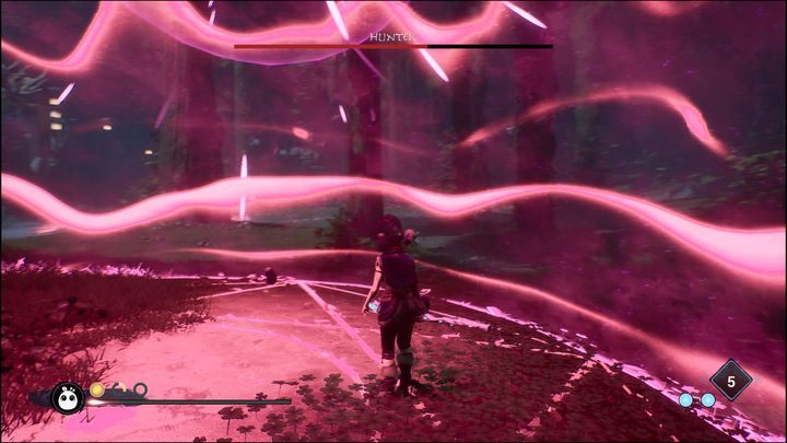 You should also pay attention to the surroundings, because in some parts of the arena, there are traps that, once activated, will lock your character in a barrier and you will only be able to free yourself by using the Dash skill - Kena Bridge of Spirits: Hunter - boss, how to beat? - Bosses - Kena Bridge of Spirits Guide