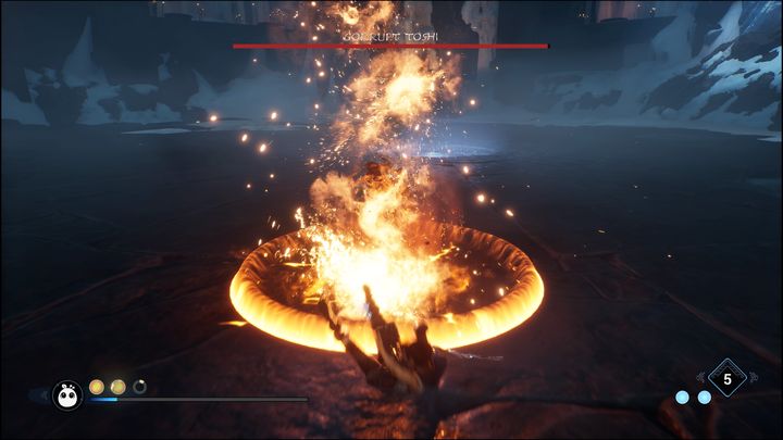 The most dangerous is his series of attacks, which he does very often whenever he gets close to you - Kena Bridge of Spirits: Corrupt Toshi - boss, how to beat? - Bosses - Kena Bridge of Spirits Guide