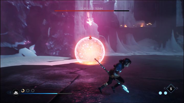 Corrupt Toshi can also use his bow while on the ground - Kena Bridge of Spirits: Corrupt Toshi - boss, how to beat? - Bosses - Kena Bridge of Spirits Guide