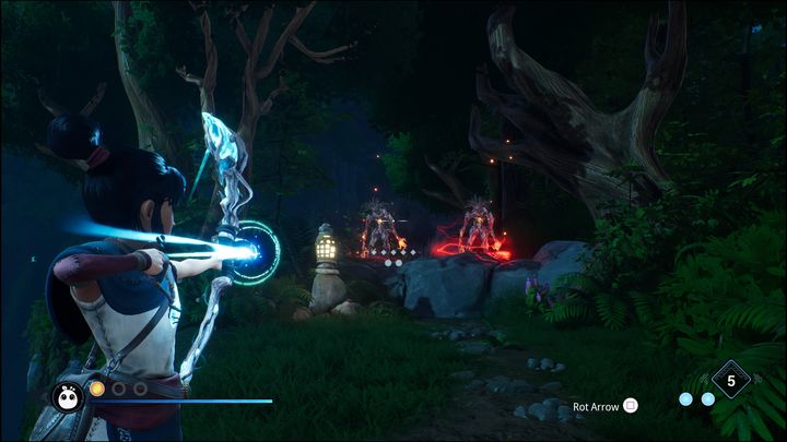 To get this trophy, you'll need to acquire a bow and purchase a skill called Rot Infused Arrow - Kena: Bridge of Spirits: Piercing Blow - how to get the trophy? - Trophy Guide - Kena Bridge of Spirits Guide