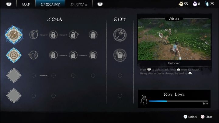 It's worth spending the Karma you collect on character upgrades on an ongoing basis - Kena Bridge of Spirits: Beginners guide - Basics - Kena Bridge of Spirits Guide