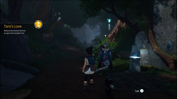 Go through the passage to the Forgotten Forest, where you'll find him - Kenas Bridge of Spirits: Taros Love - walkthrough - Walkthrough - Kena Bridge of Spirits Guide