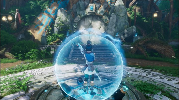 Stand on the platform and then use Pulse - Kenas Bridge of Spirits: Taros Love - walkthrough - Walkthrough - Kena Bridge of Spirits Guide