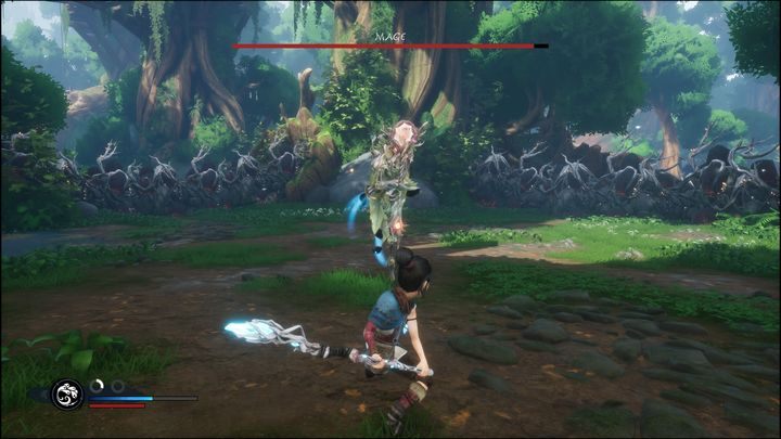 Mage is a pretty fast enemy, if you get too close it can teleport away and start shooting you at range - Kena Bridge of Spirits: Mage - boss, how to beat? - Bosses - Kena Bridge of Spirits Guide