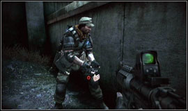 On the beach, hide behind one of the concrete barriers and throw grenades at the Helghast coming out of their transporters - Corinth River - Walkthrough - Killzone 2 - Game Guide and Walkthrough