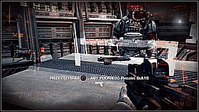 Shoot the first four targets [1] and pick up the pistol from the counter (hold SQUARE) and shoot the targets once again - A New Beginning - Walkthrough - Killzone 3 - Game Guide and Walkthrough