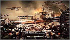 After clearing out the above fragment, look to the left of the vehicle - you will note two guns, two transporters and soldiers - Pyrrhus Evac - p. 1 - Walkthrough - Killzone 3 - Game Guide and Walkthrough